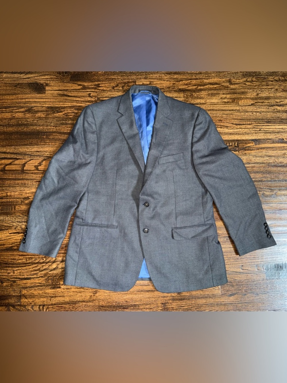 Chaps By Ralph Lauren Grey Plaid Blazer Suit Jacket Sport Coat Size 44R